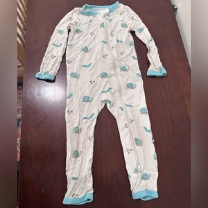 KyteBaby white caterpillar/snail romper, 18 mo